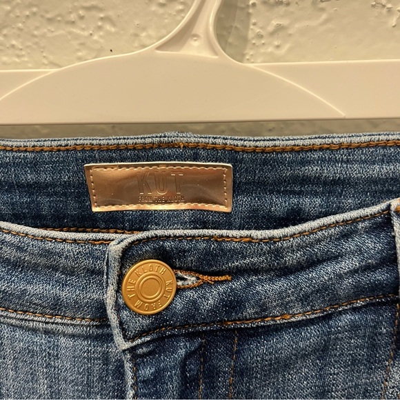 Kut From the Kloth Jeans Women's 12 Stevie Straight Leg Seamed Slit Denim - Picture 4 of 7